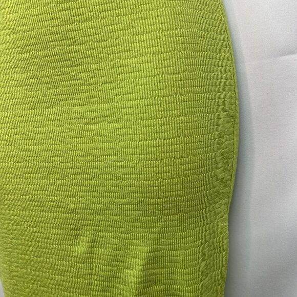 Enzo Costa Revolve puckered knit skirt in lime green EUC size small - Picture 7 of 11